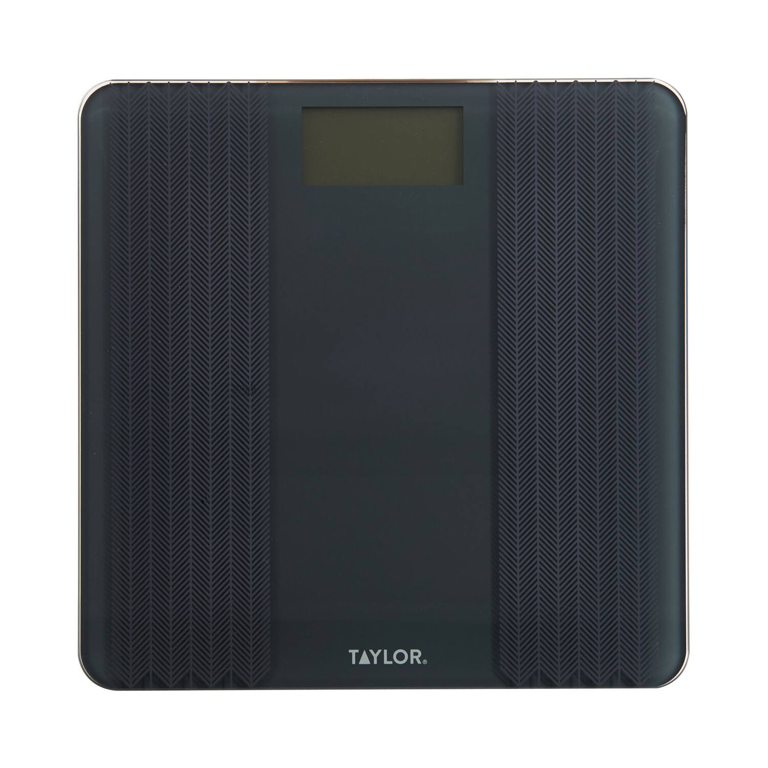 Alt View 1. Taylor Precision Products - Digital Glass Scale Textured Herringbone Design, 500-Lb Capacity - Gray.