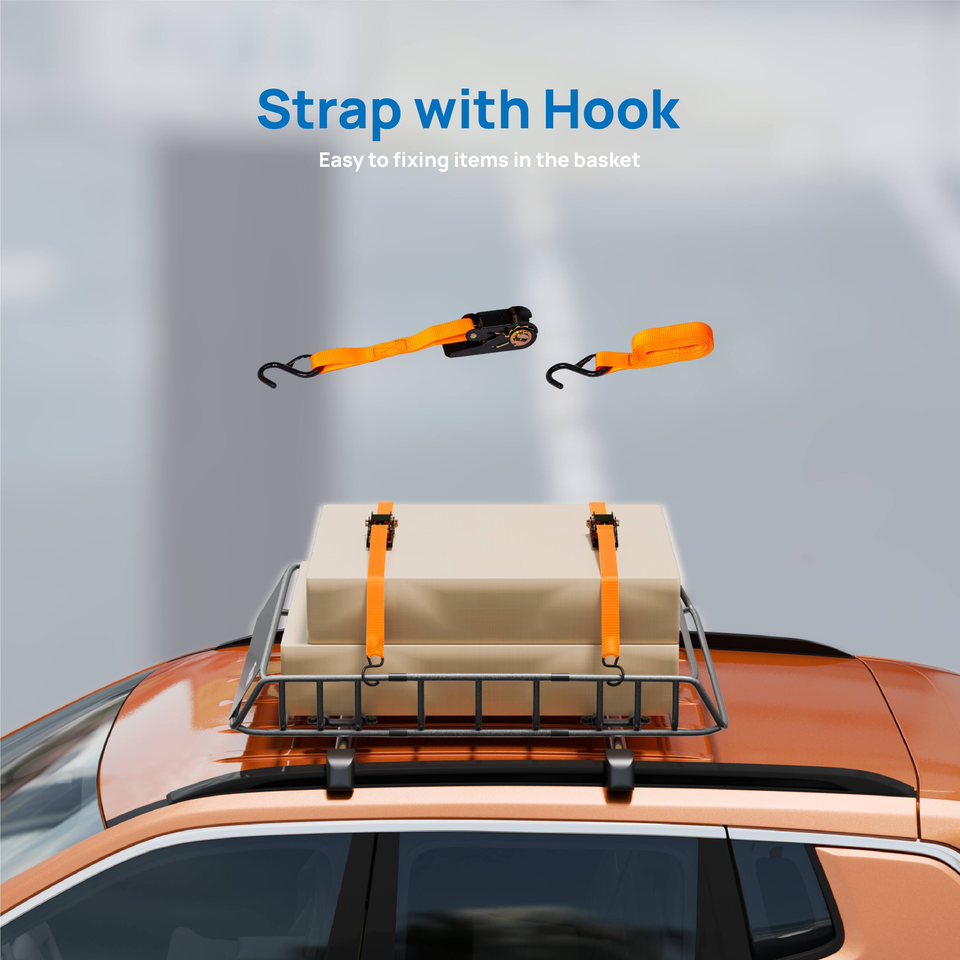 Strap with Hook  
Easy to fixing items in the basket