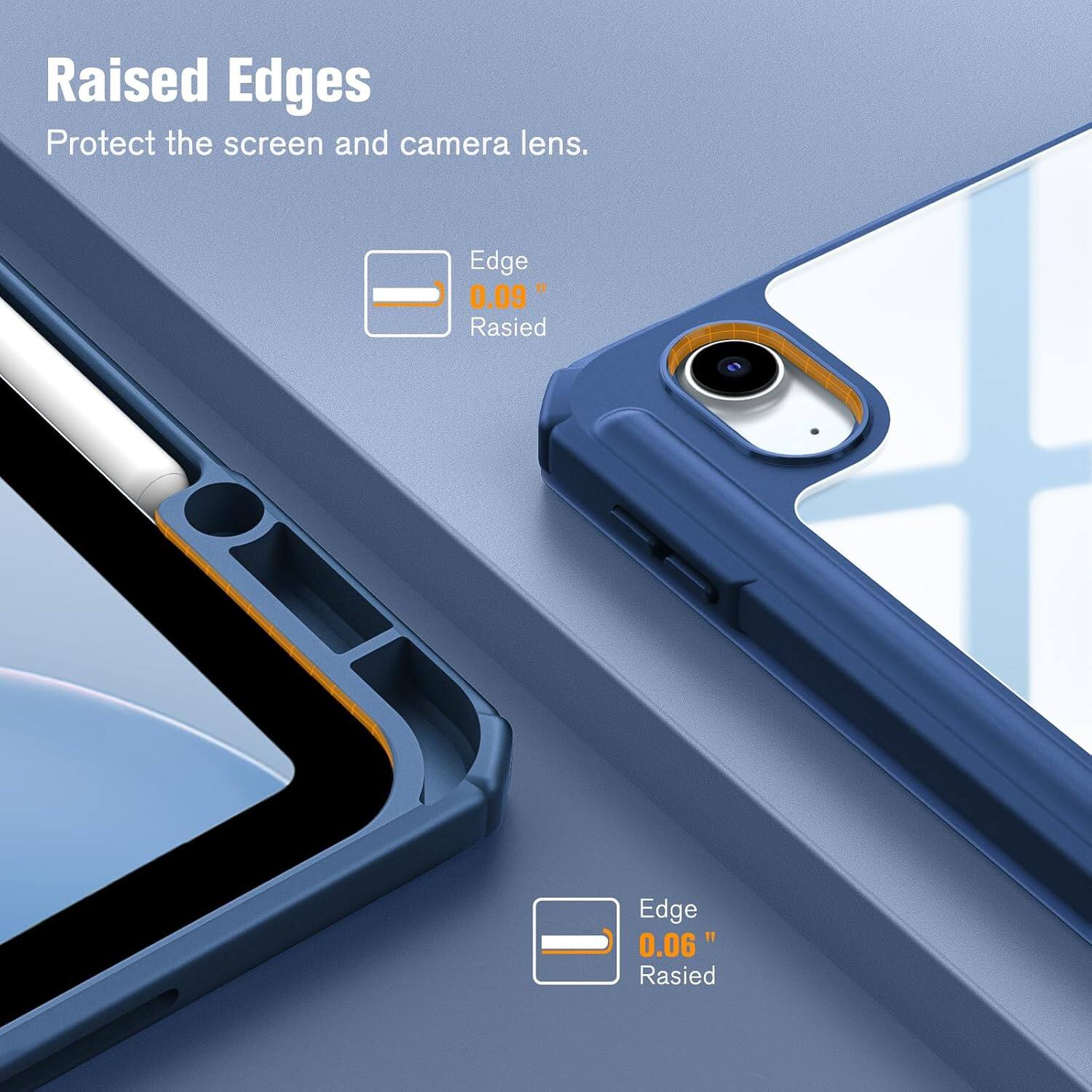 Raised Edges Protect the screen and camera lens.

Edge 0.09" Raised

Edge 0.06" Raised
