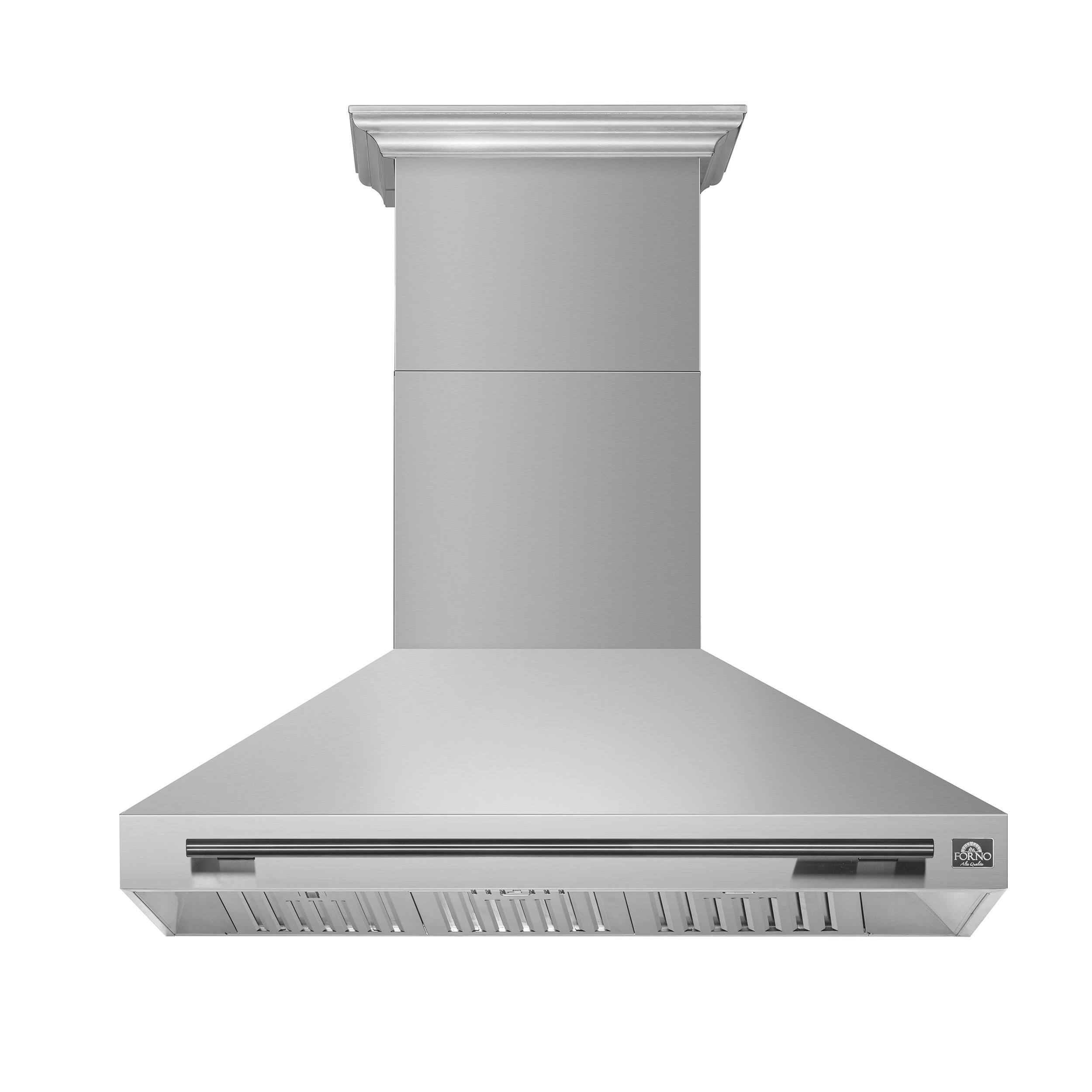 Forno Appliances - 48 inches - Externally Vented & Recirculating - Wall Range Hood - Silver