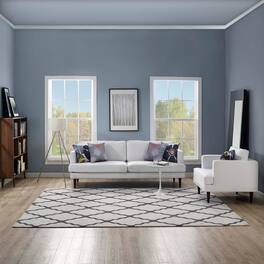 Modway - Marja Moroccan Trellis Area Rug - Ivory and Charcoal