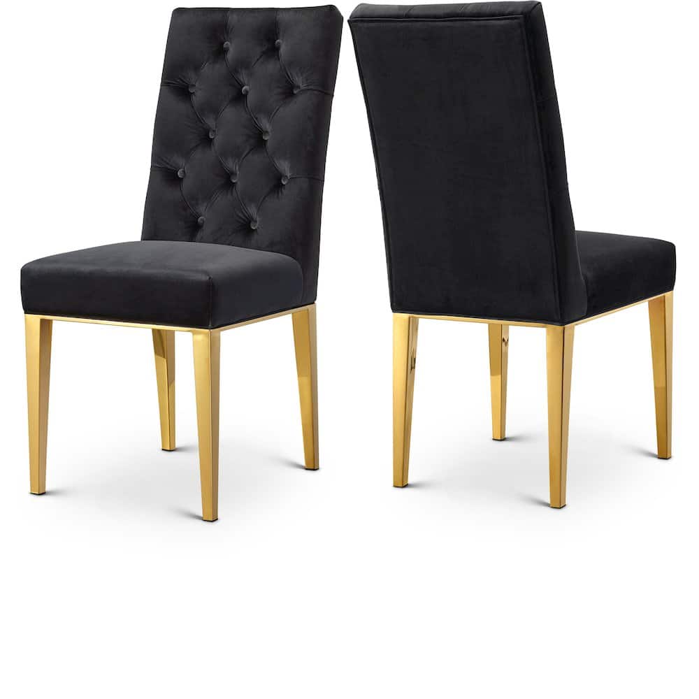 Meridian Furniture - Capri Velvet Dining Chair, Set of 2 - Black