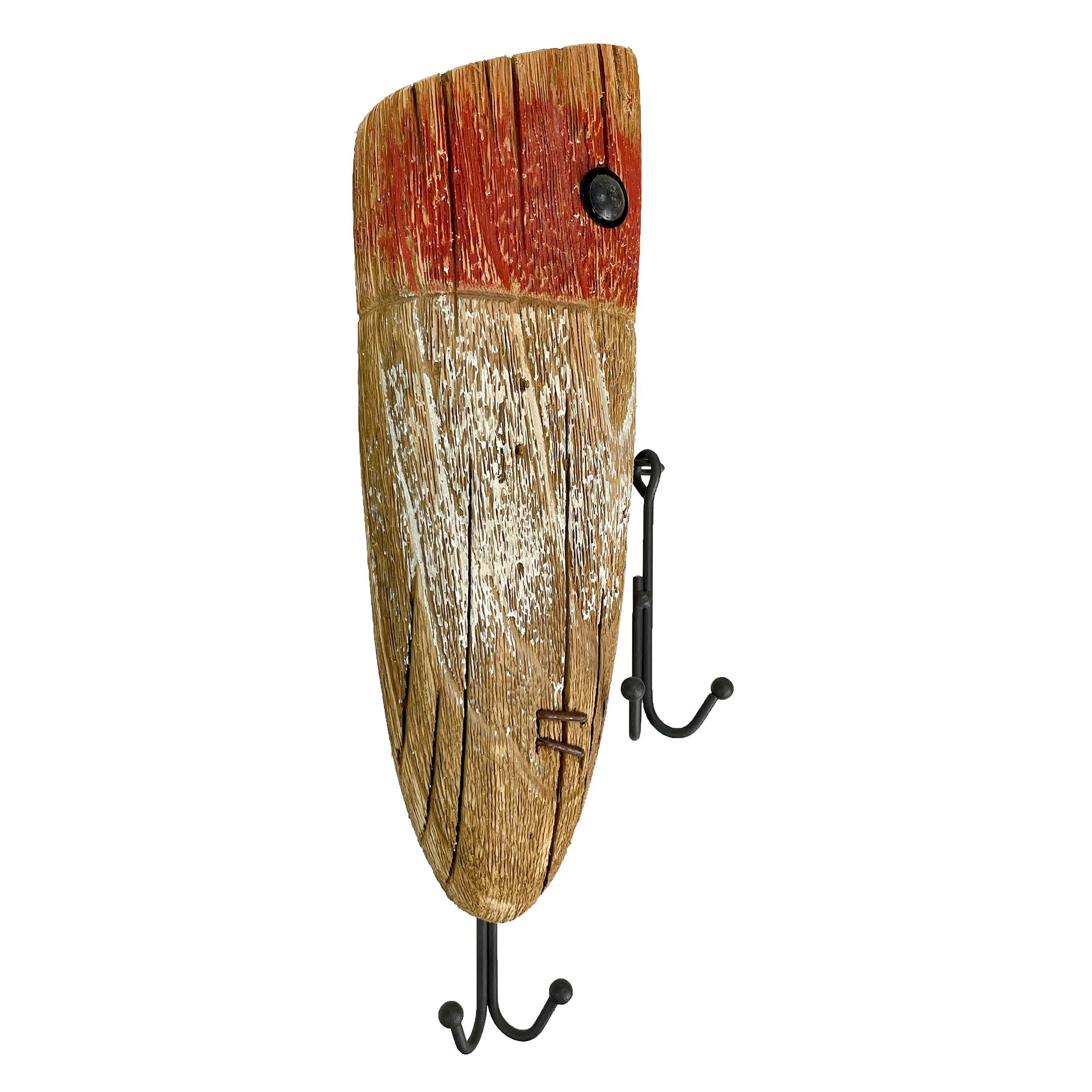 Alt View 1. Chesapeake Bay - Rustic Wooden Fishing Lure Wall Hook 14in Coastal Nautical Decor Organizer - Brown.