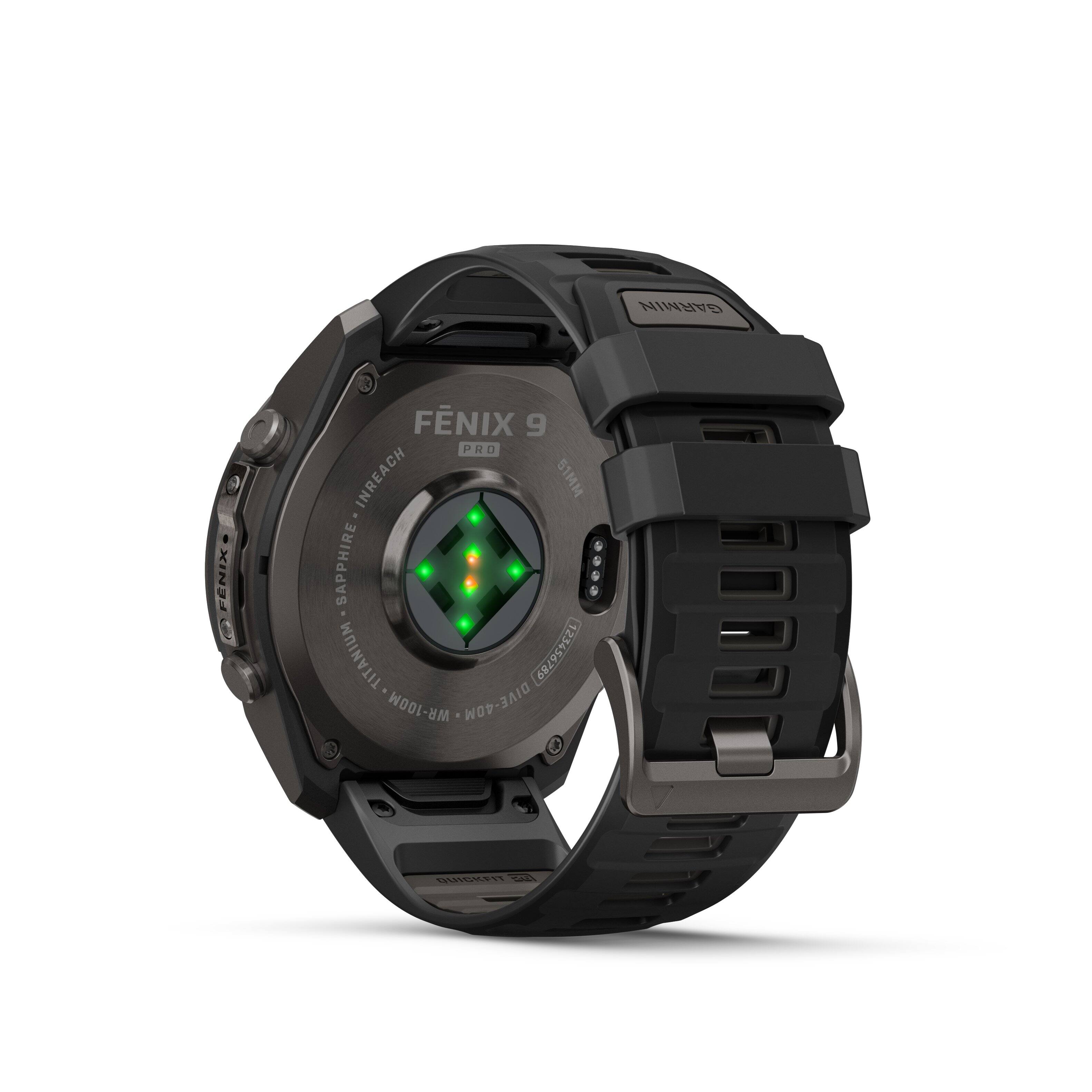 GARMIN  
FÉNIX 9 PRO INREACH  
51MM SAPPHIRE TITANIUM  
WR-100M DIVE-40M  
QUICKFIT 26