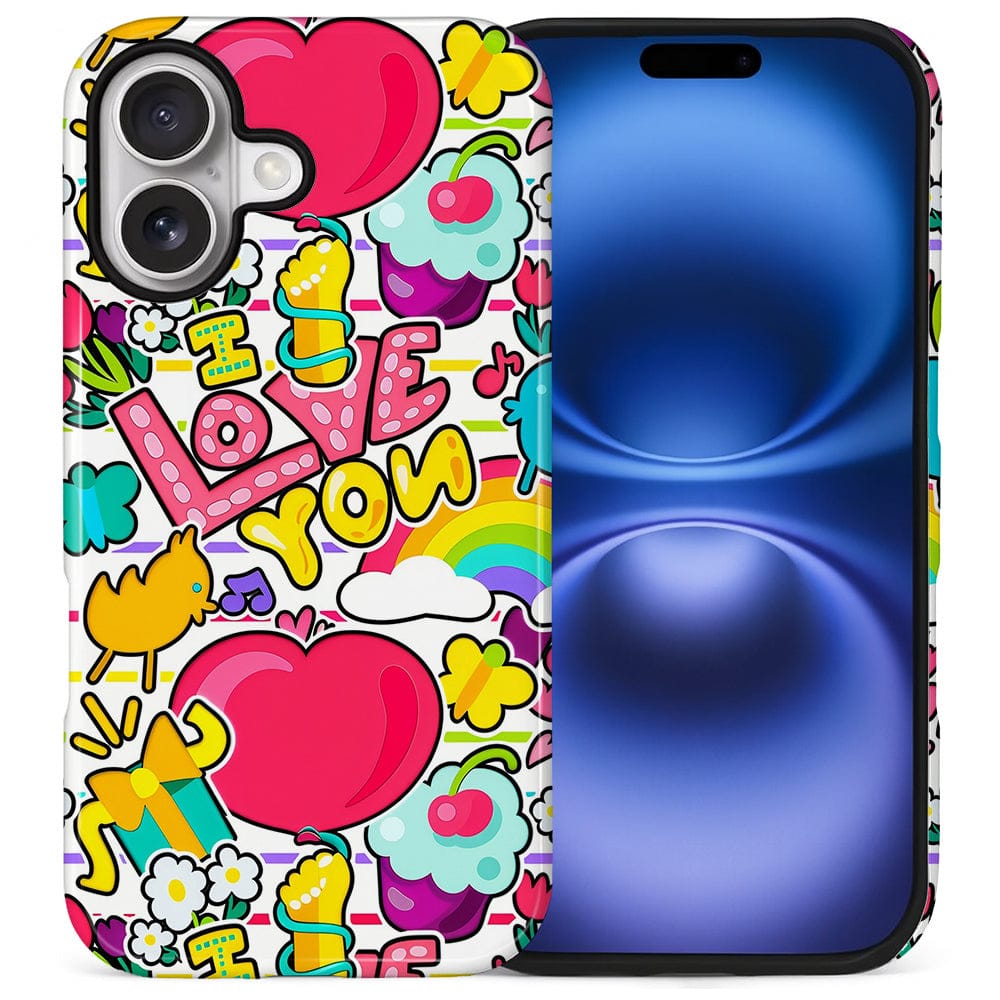 BUBM - Smartphone Case for iPhone - 2-Layer Durable Smartphone Protection Case - Candy Love Pop - Candy Love Pop for iPhone 17