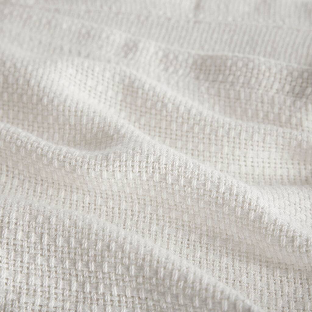 Alt View 5. Gracie Mills - Gracie Mills Brock Classic Lightweight Basketweave Cotton Blanket 250 GSM - Cream.
