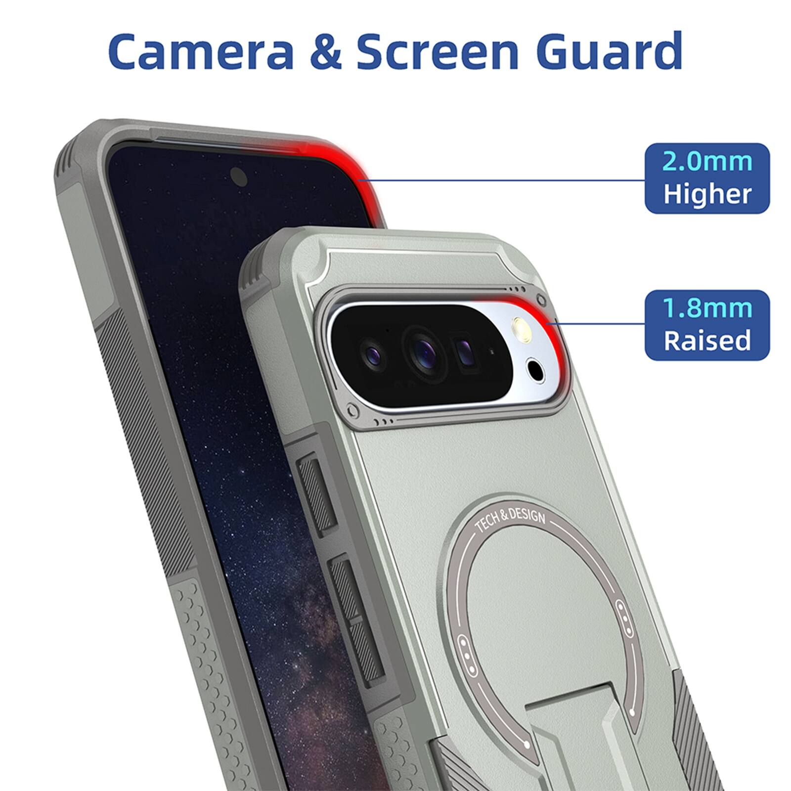 Camera & Screen Guard

2.0mm Higher

1.8mm Raised

TECH & DESIGN