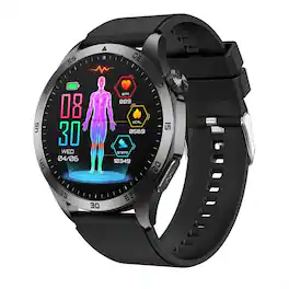 SKRAN - Smart Health Watch with ECG -Bluetooth Calling, Micro Health Check, and Mood Tracking Features, Silicone Strap Version - Black - (2026)