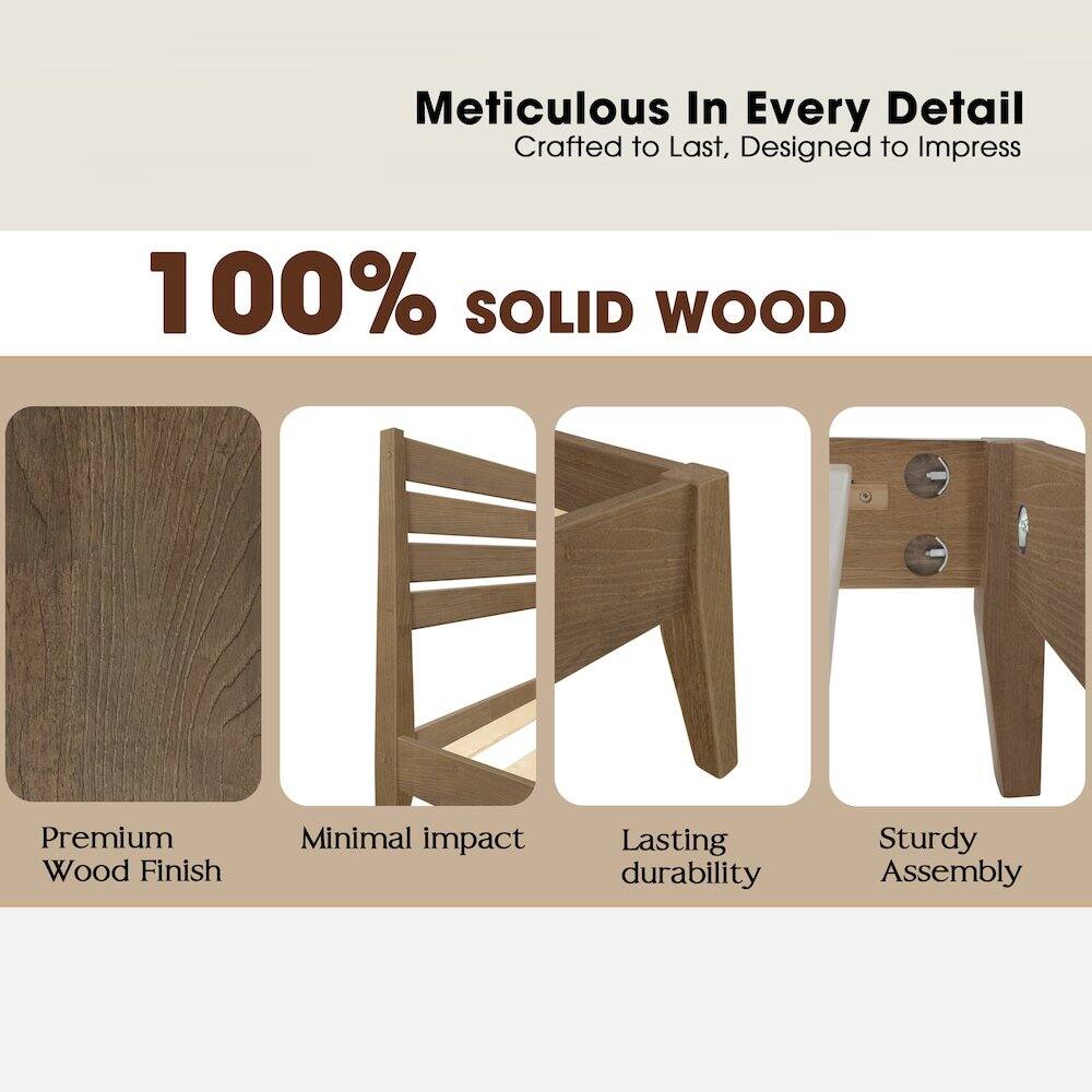 Meticulous In Every Detail  
Crafted to Last, Designed to Impress  

100% SOLID WOOD  

Premium Wood Finish  
Minimal Impact  
Lasting Durability  
Sturdy Assembly