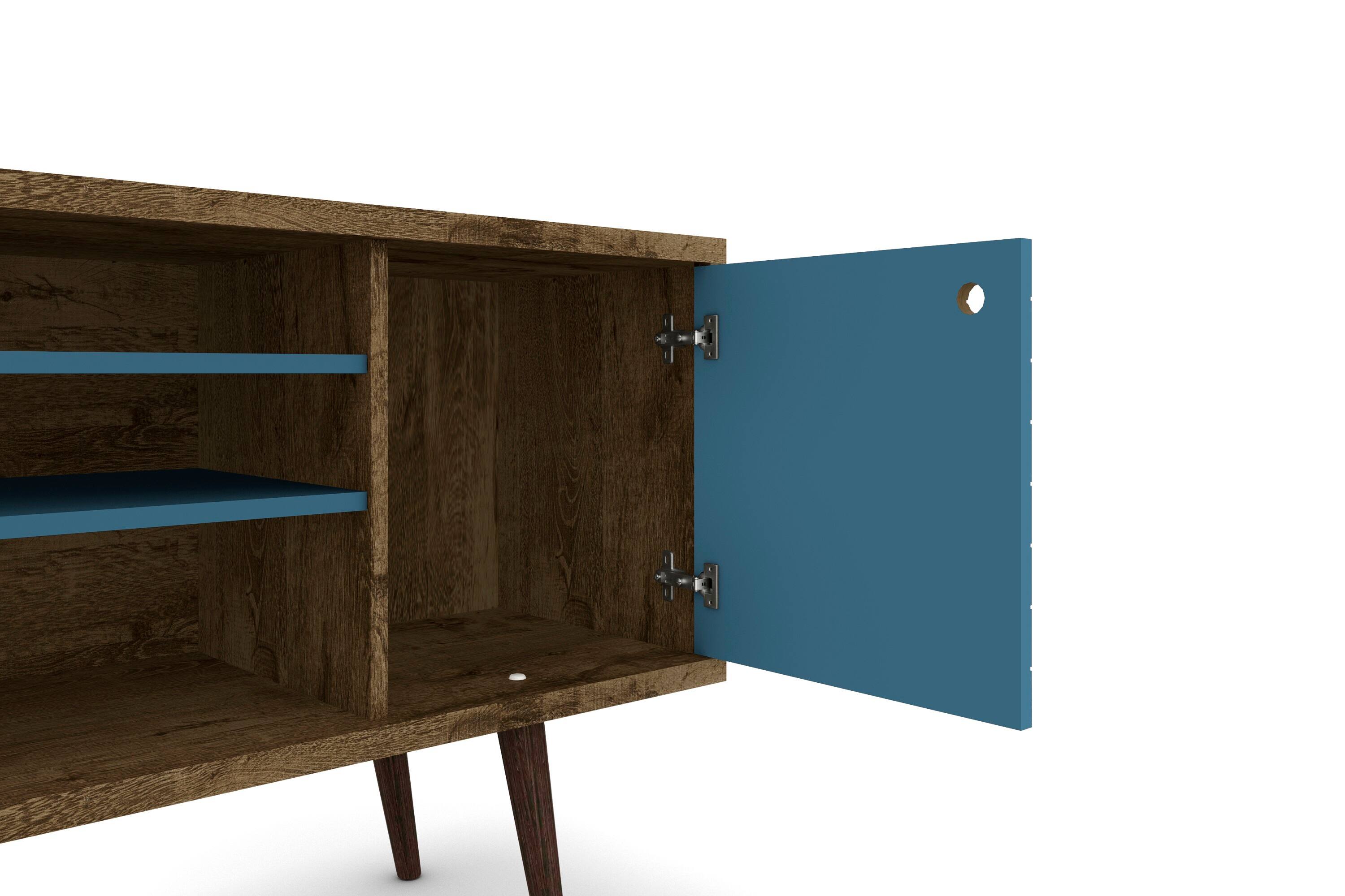 Alt View 1. Spaco - Spaco Freestanding Modern TV Stand, Entertainment Center with Open and Concealed Storage, Cable Management,for 46-50"TVs - Brown+Blue.