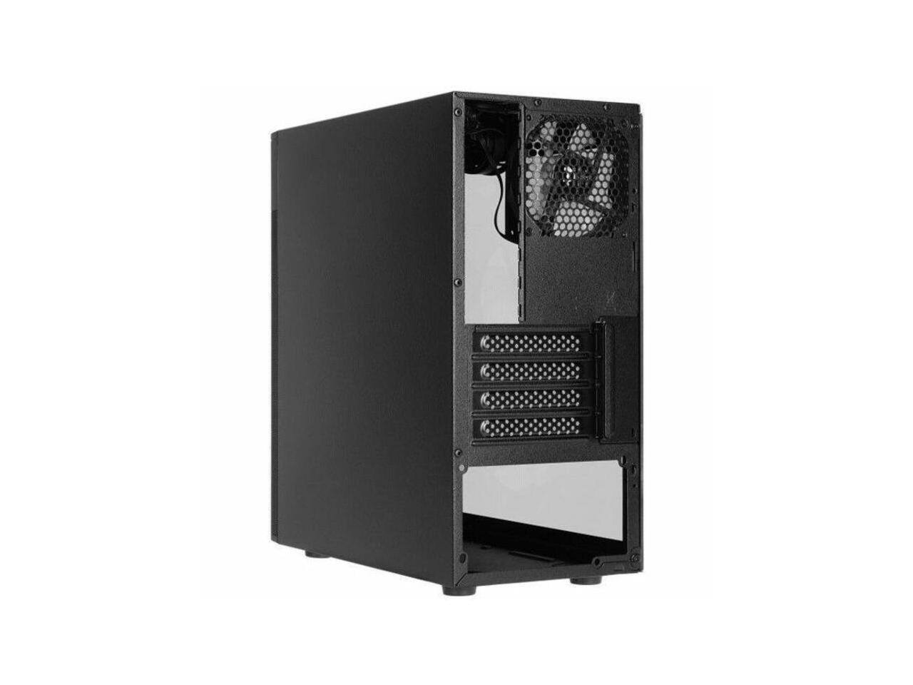Alt View 3. In Win - In Win CT Series 17.1L Micro-ATX Mini Tower - Black, Tempered Glass, Mesh, 450W PSU - Black.