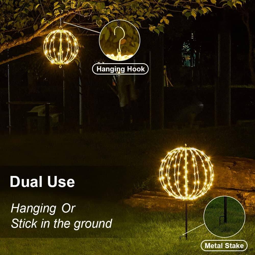 Dual Use  
Hanging Or Stick in the ground  

Hanging Hook  
Metal Stake