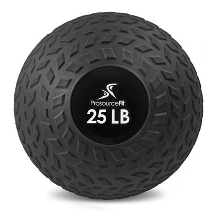 Front. ProsourceFit - ProsourceFit Tread Slam Ball, 25 lbs - Black.
