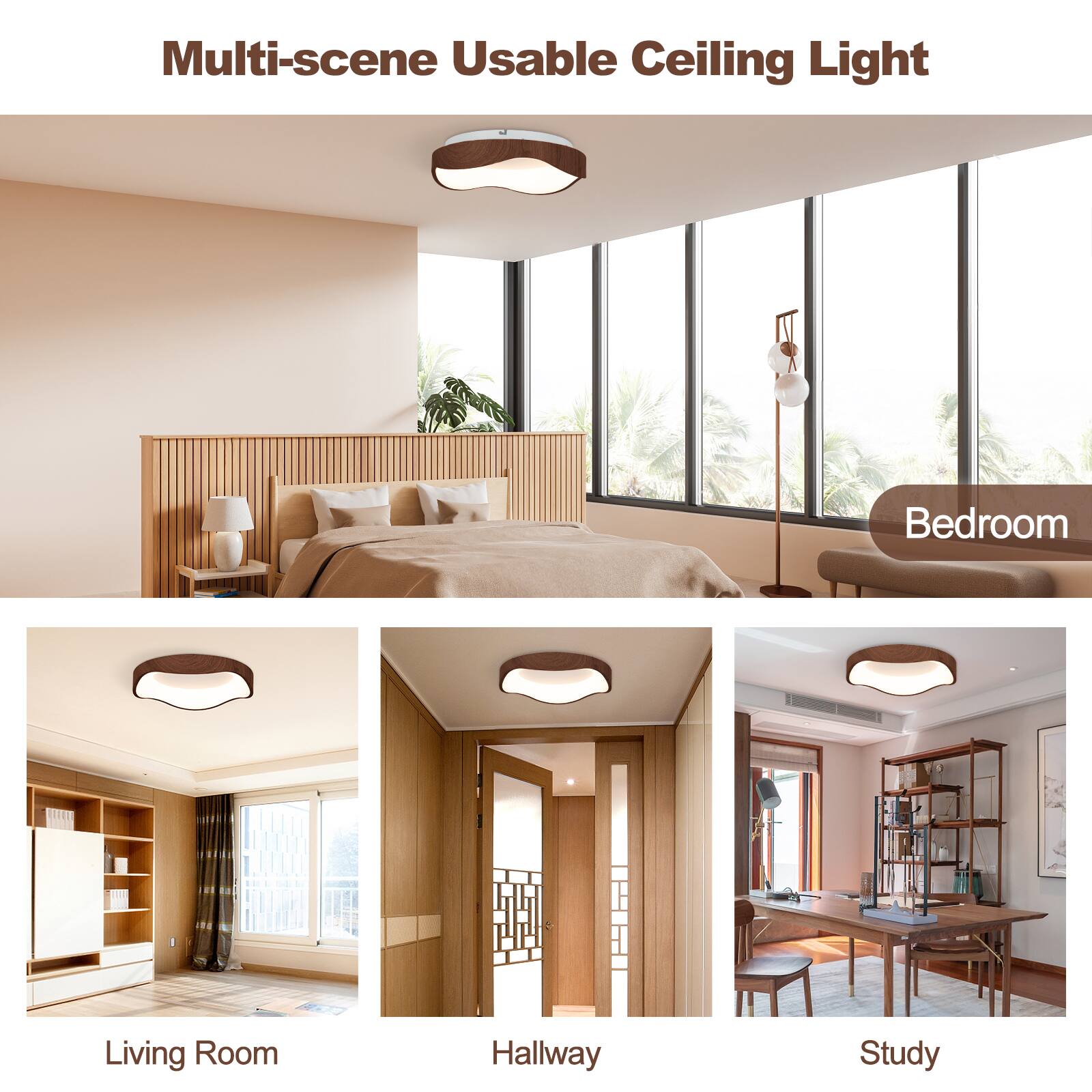 Multi-scene Usable Ceiling Light

- Bedroom
- Living Room
- Hallway
- Study
