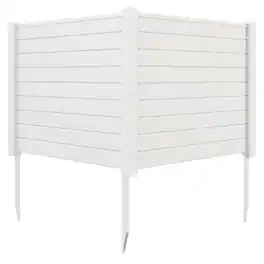 Costway - 48"L x 37.5"H Air Conditioner Fence with 3 Ground Stakes - White