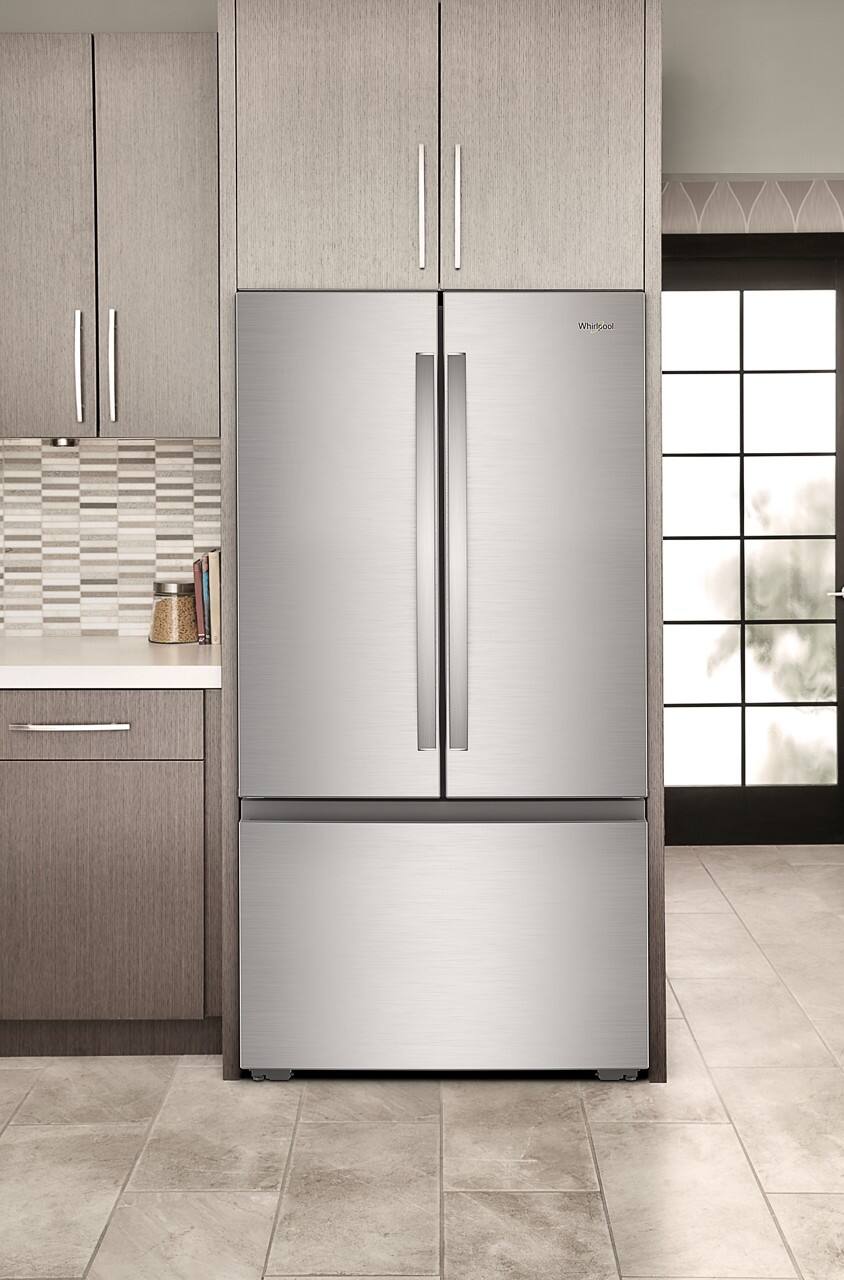 Alt View 2. Whirlpool - 36 in. Wide 24 cu. ft. 3-Door French Door Counter Depth Refrigerator - Fingerprint-Resistant Stainless Finish.