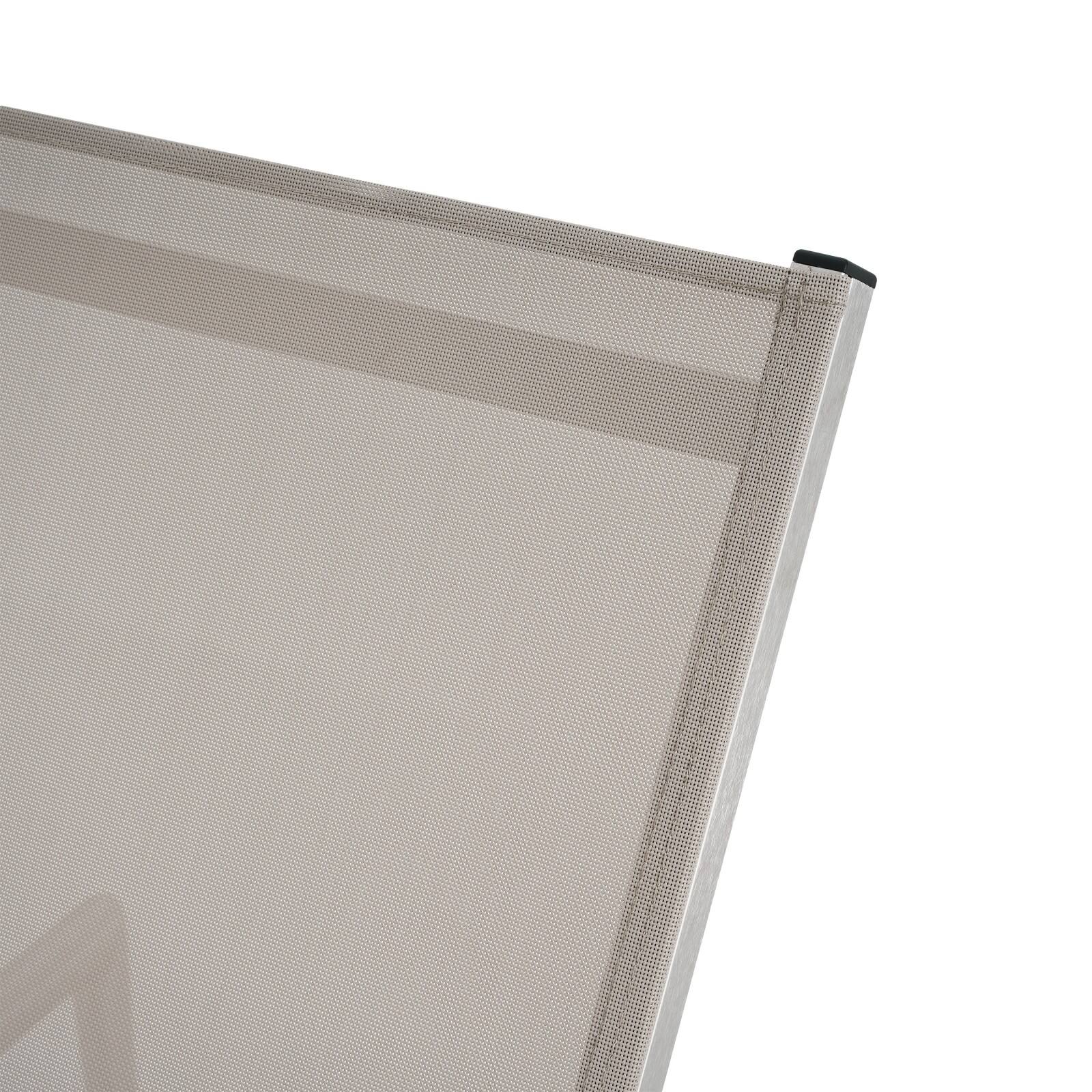 Alt View 7. Ecooso - Outdoor Aluminum Chaise Lounge with Breathable Mesh Seat, Ergonomic Design, and Rust-Resistant Lightweight Frame - Natural,Silver.