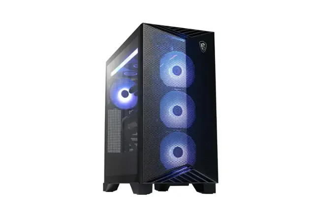 Front. MSI - Aegis RS2 AI Gaming Desktop - Intel Ultra 7 265K - 32GB Memory - NVIDIA GeForce RTX 5070 - 1TB SSD - Black - Black.
