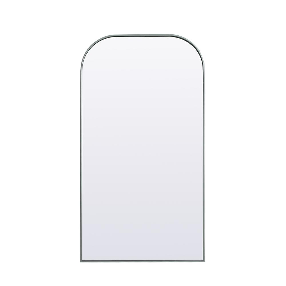 Alt View 4. Elegant Decor - Metal Frame Arch Full Length Mirror 35x66 Inch in Silver - Silver.
