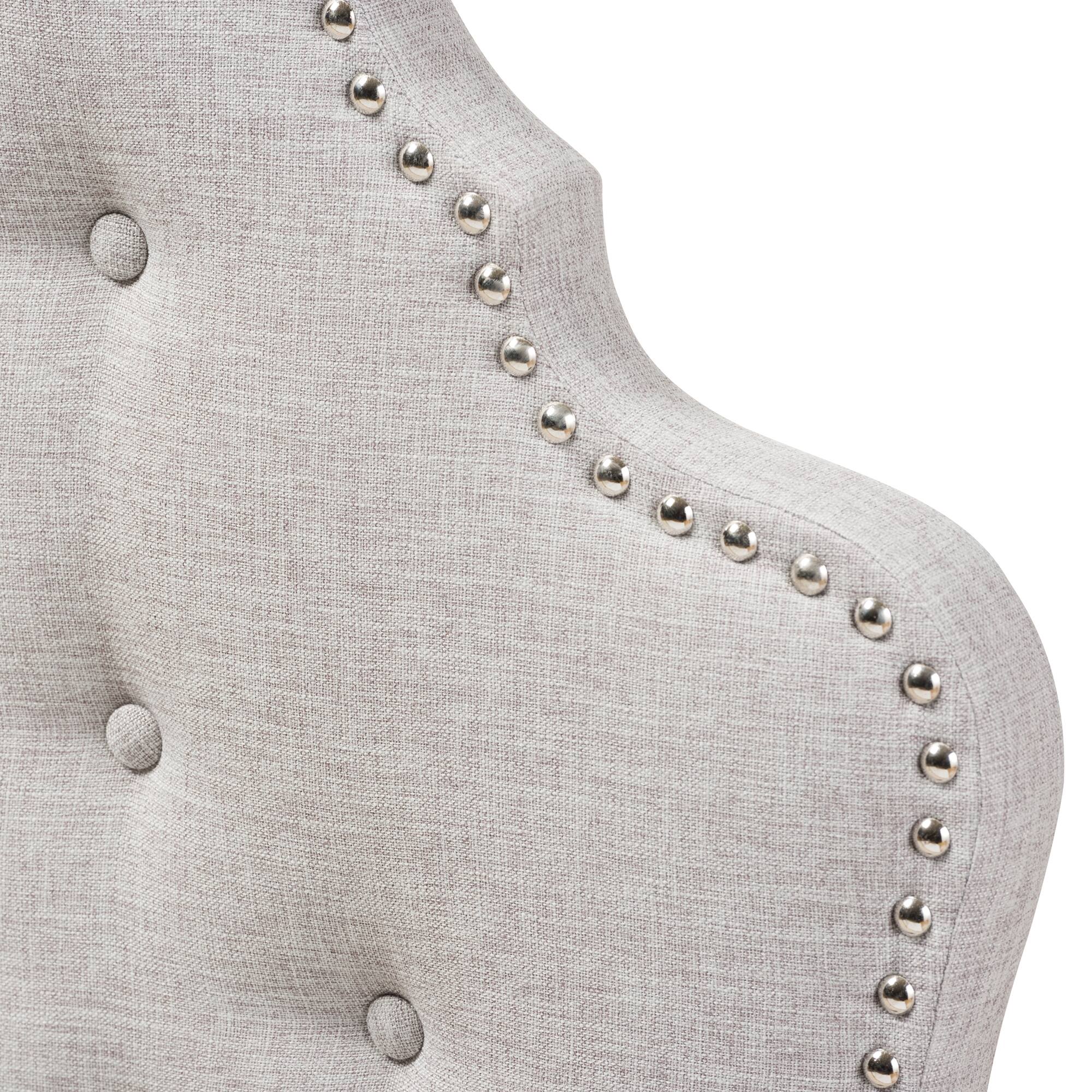 Left. Baxton Studio - Hilda Modern and Contemporary Fabric Twin Size Headboard - Greyish Beige.