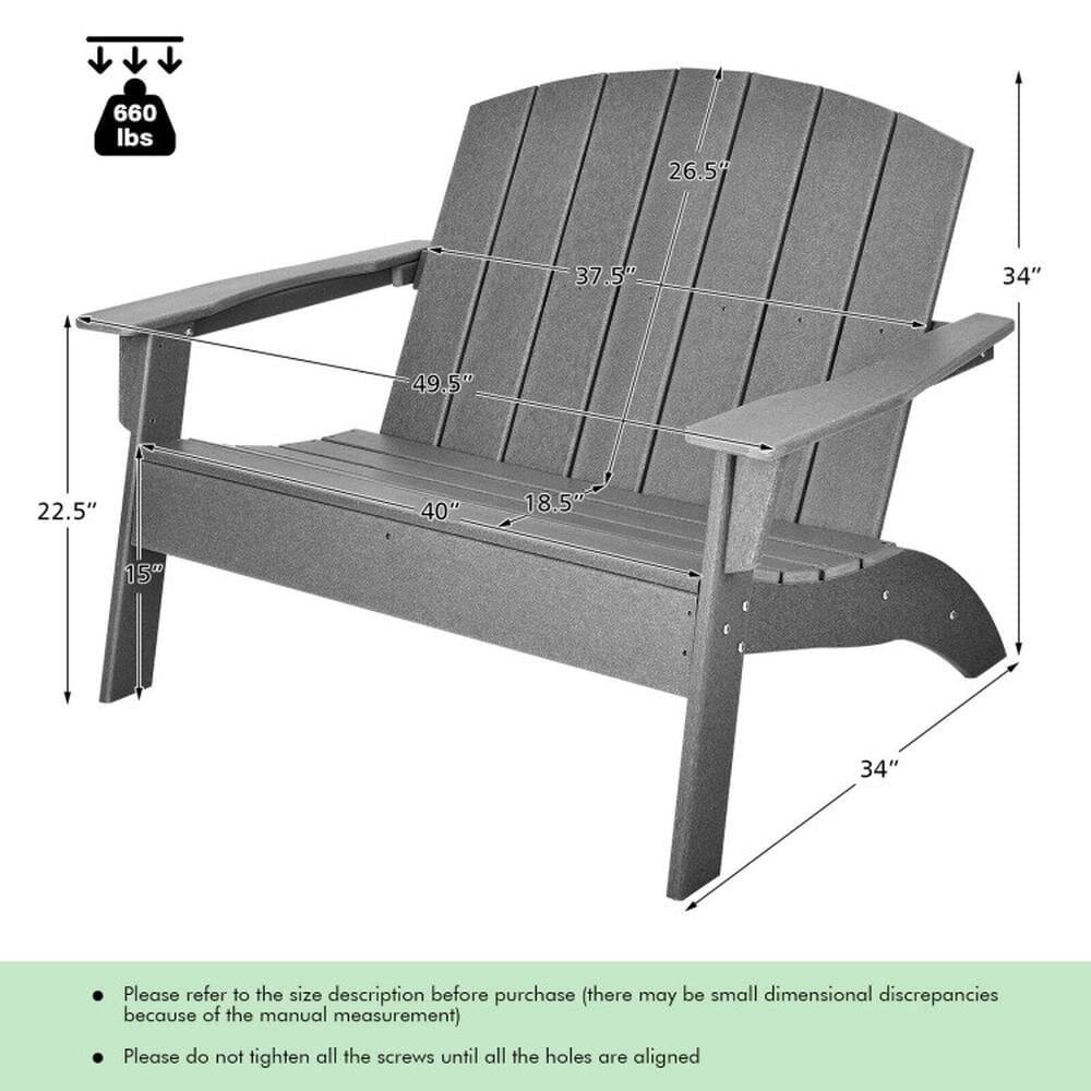 660 lbs  
26.5"  
37.5"  
34"  
49.5"  
22.5"  
40"  
18.5"  
15"  
34"  

Please refer to the size description before purchase (there may be small dimensional discrepancies because of the manual measurement)  
Please do not tighten all the screws until all the holes are aligned