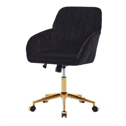 Back. GOODSILO - Adjustable Office Chair Ergonomic Swivel Chair Home Bedroom Comfortable - Black.