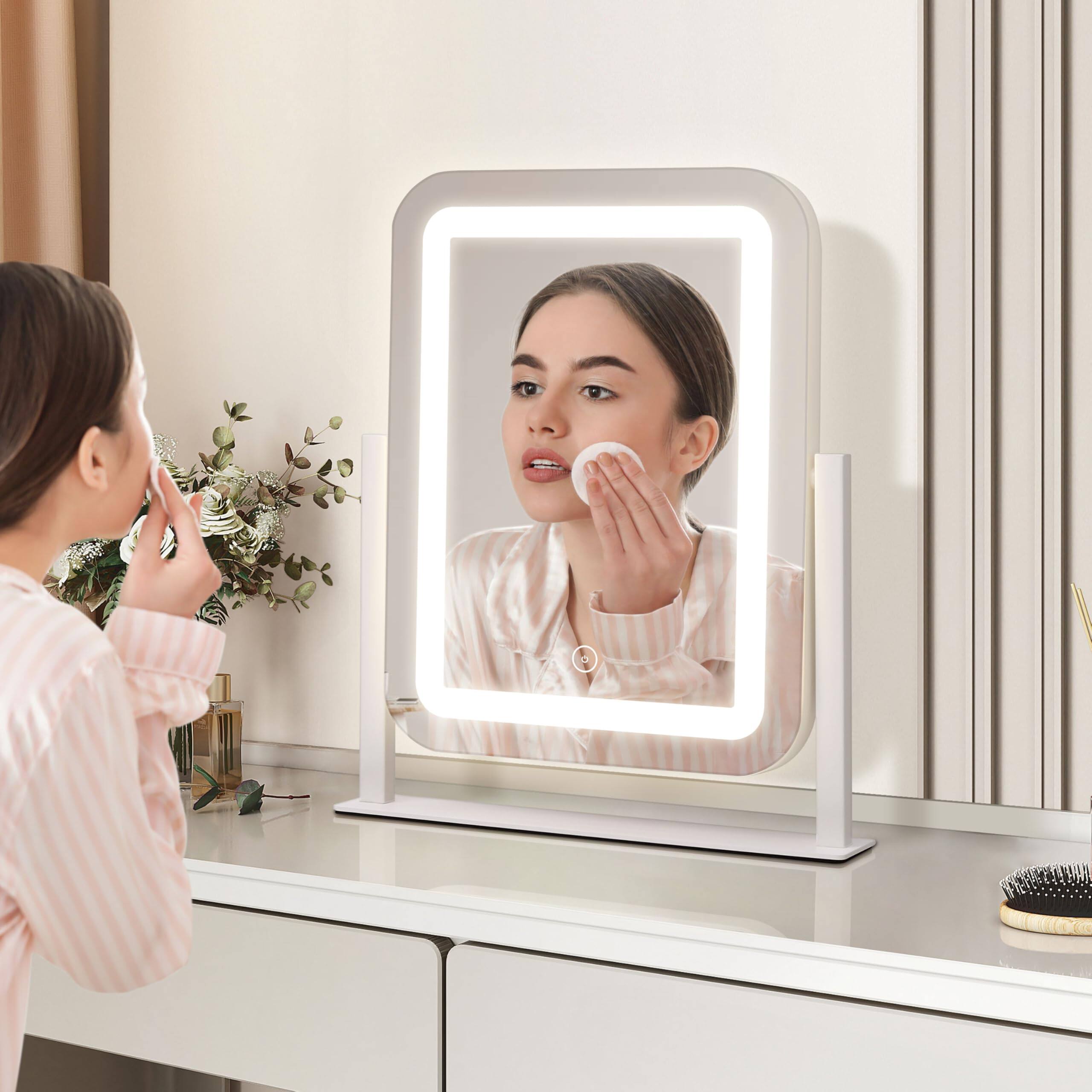 Alt View 6. Skar Audio - Vanity With Lights 12 14 6 Led Makeup Lighted Smart Touch Control Dimmable 3 Modes Light Up For Desk Bedroo... - 14.6"L x 12"W.