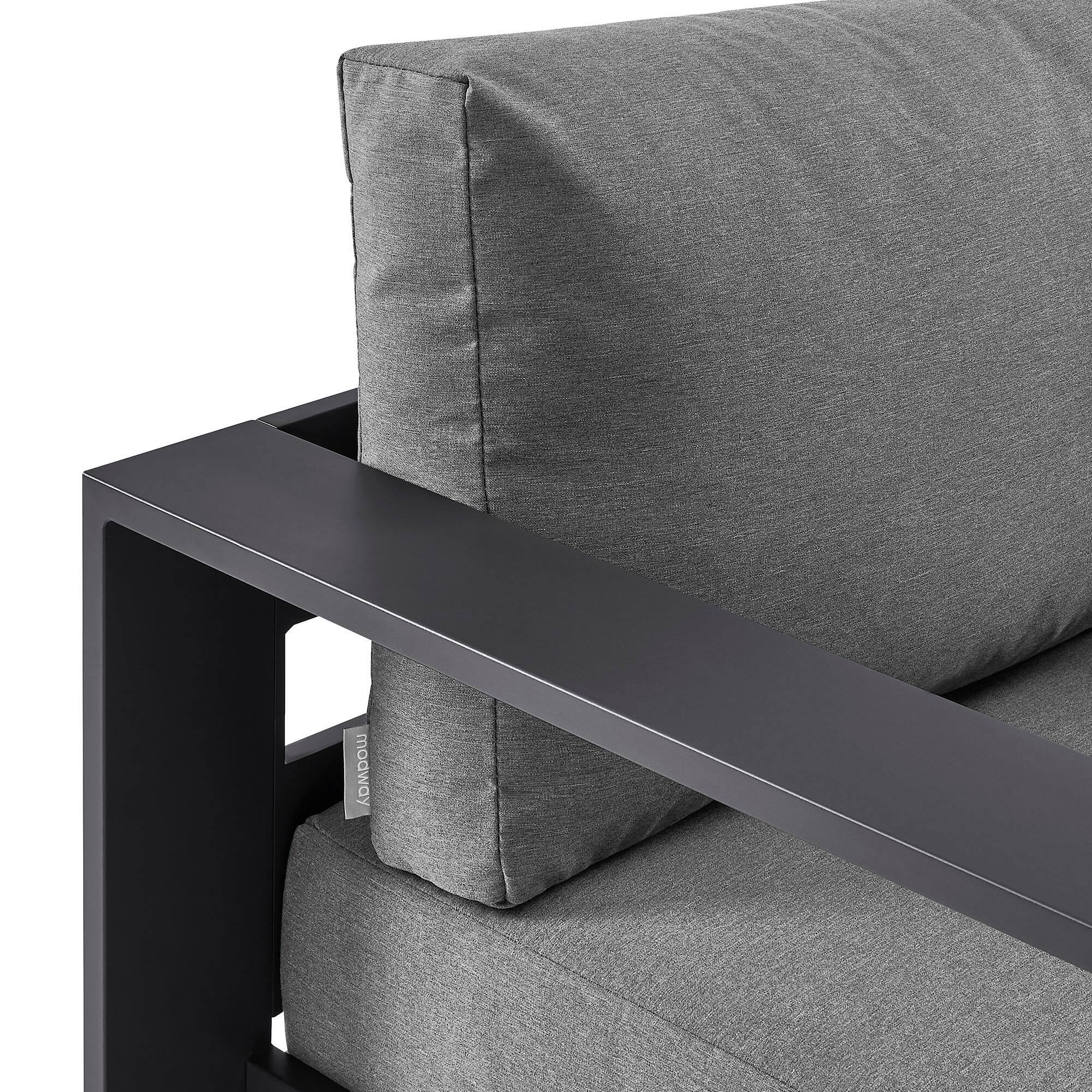 Alt View 5. Modway - Tahoe Outdoor Powder-Coated Aluminum Swivel Armchair by Modway - Gray Charcoal.