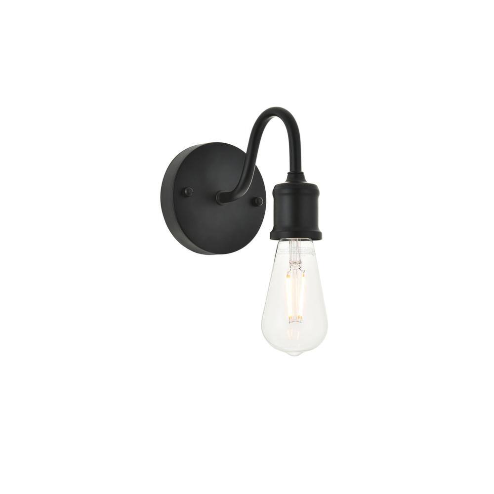 Alt View 7. Living District - Serif 1 light black Wall Sconce - Black.