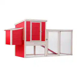 New Age Pet - ECOFLEX Sonoma Chicken Coop in Red and Maple - Red/Maple