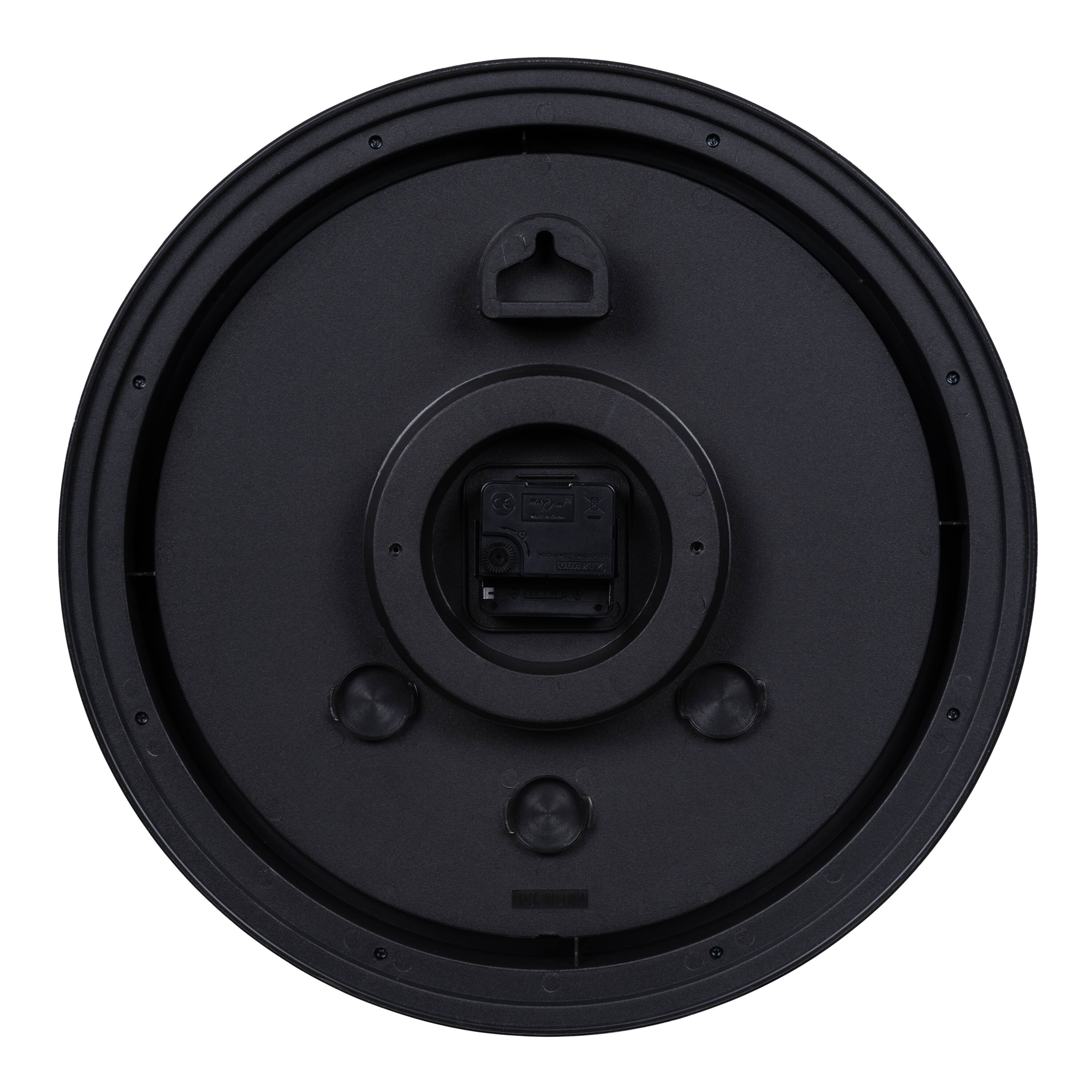 Back. La Crosse Clock Co. - 15.75 Inch Northwoods Deer Indoor/Outdoor Quartz Analog Wall Clock - Brown.