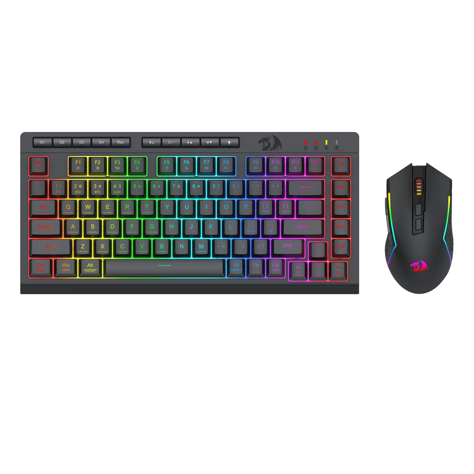 Earthley Blooms - Wireless Gaming And Mouse Combo //usb c Rgb Backlit Macro Keys Rechargeable Software Support 75% - Wireless - Default