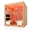 Front. U-HOMY - U-HOMY Luxurious Infrared Sauna 2 Person W/ Comfortable Recliner - Wood Color.