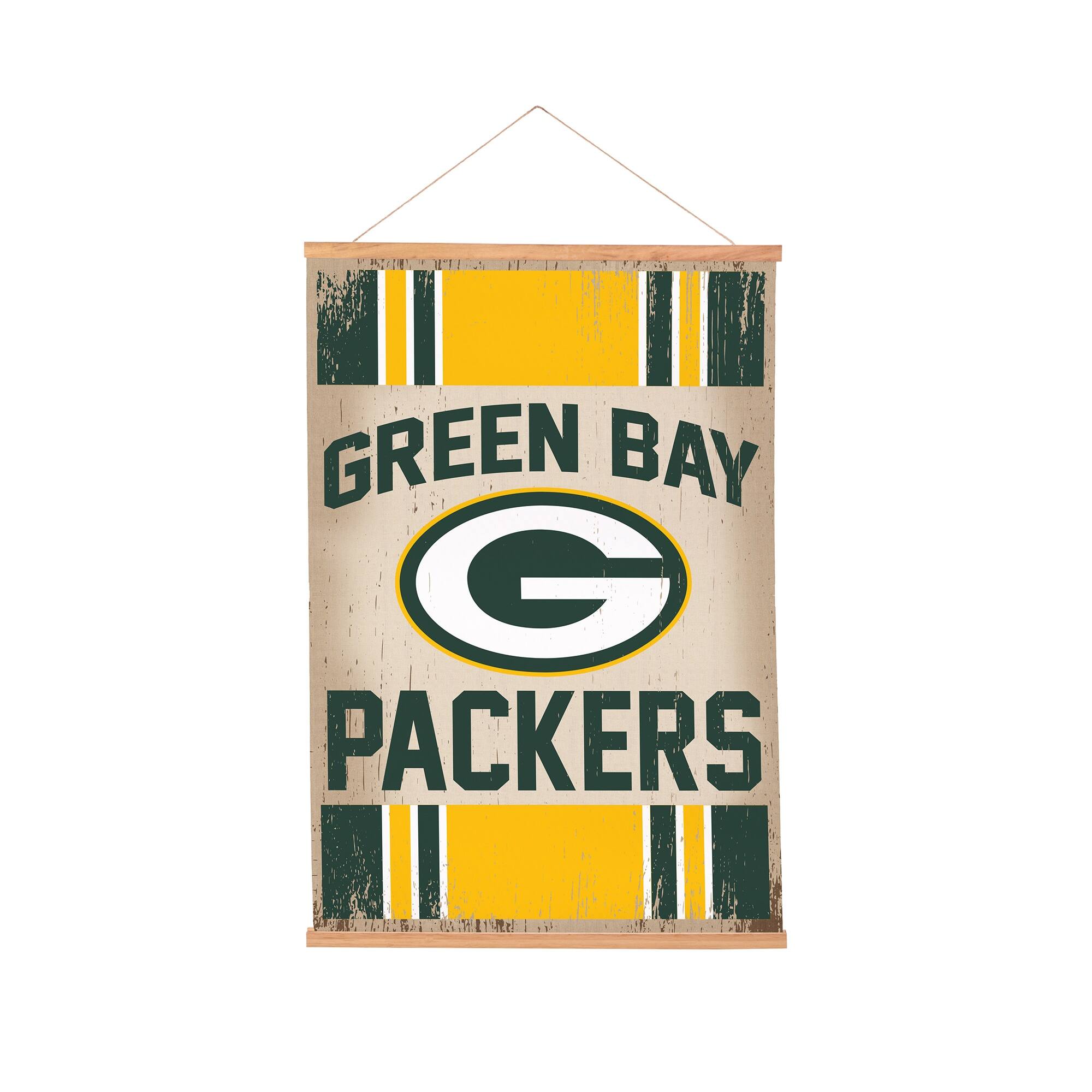 Green Bay Packers 24" x 36" Antique Style Canvas Wall Art Tapestry with Wood Frame