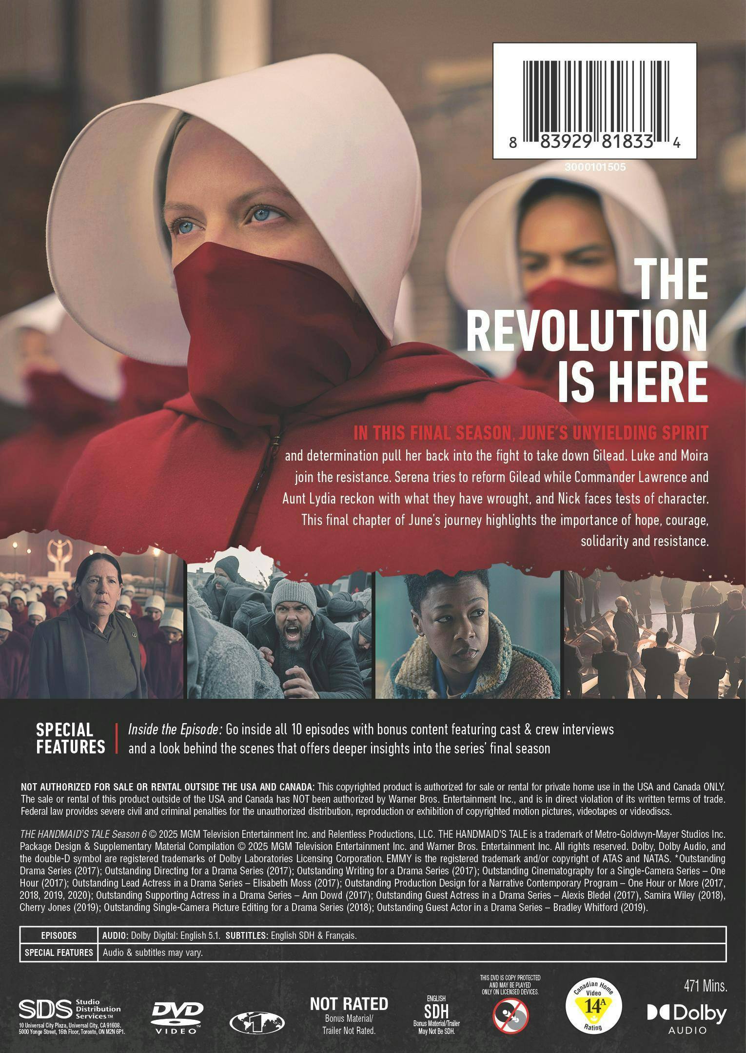 Back. The Handmaid's Tale: Season Six   - DVD.