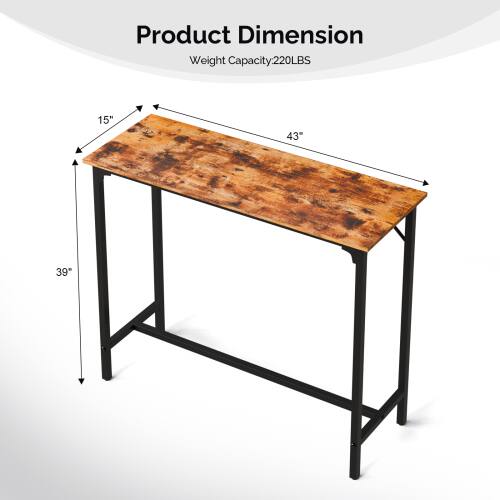 Product Dimension  
Weight Capacity: 220LBS  
15" x 43" x 39"