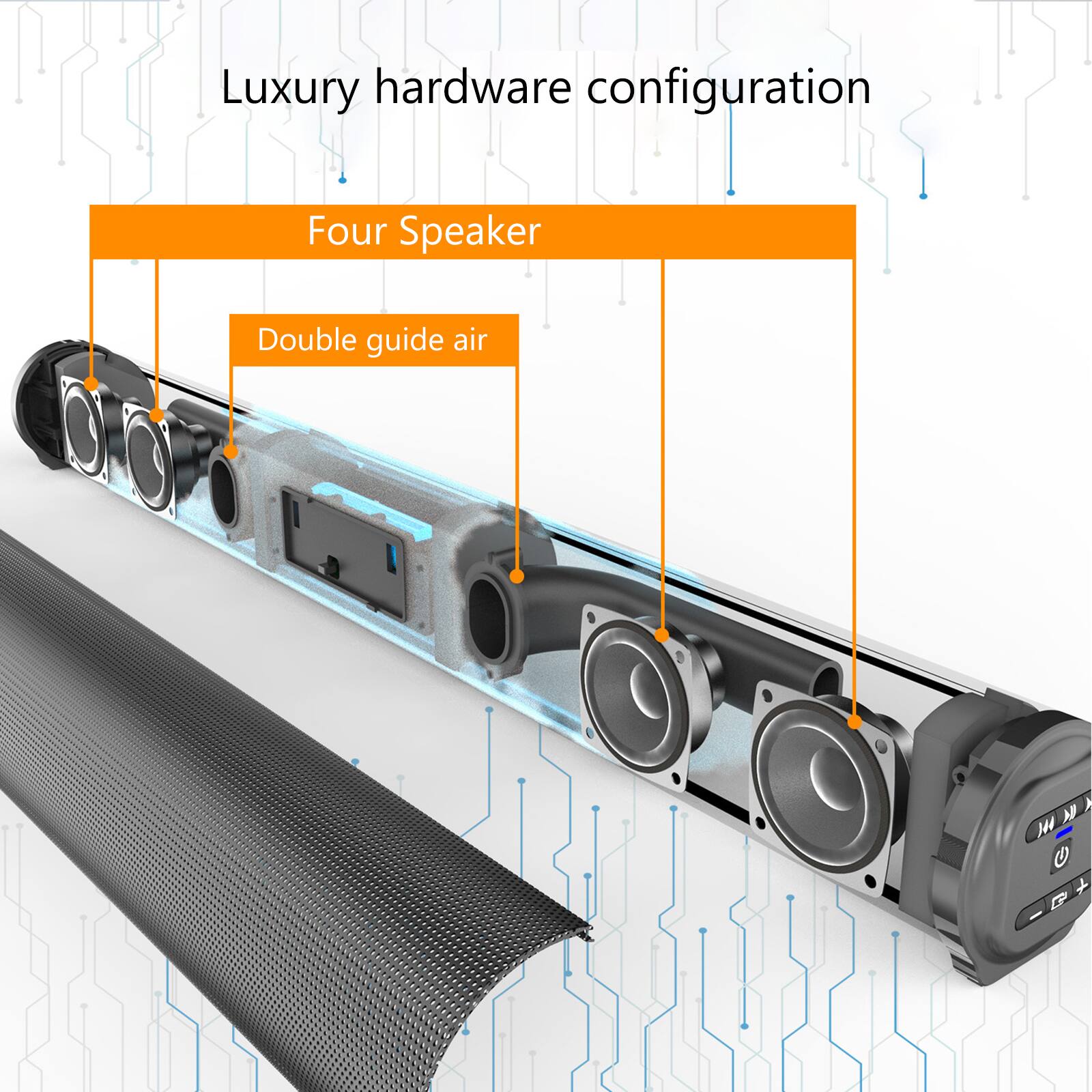 Alt View 5. Topteng - BS-10 2.0 Channel Home Theater Soundbar with Wireless Subwoofer, 3D Surround & TWS Pairing - Black - Black.