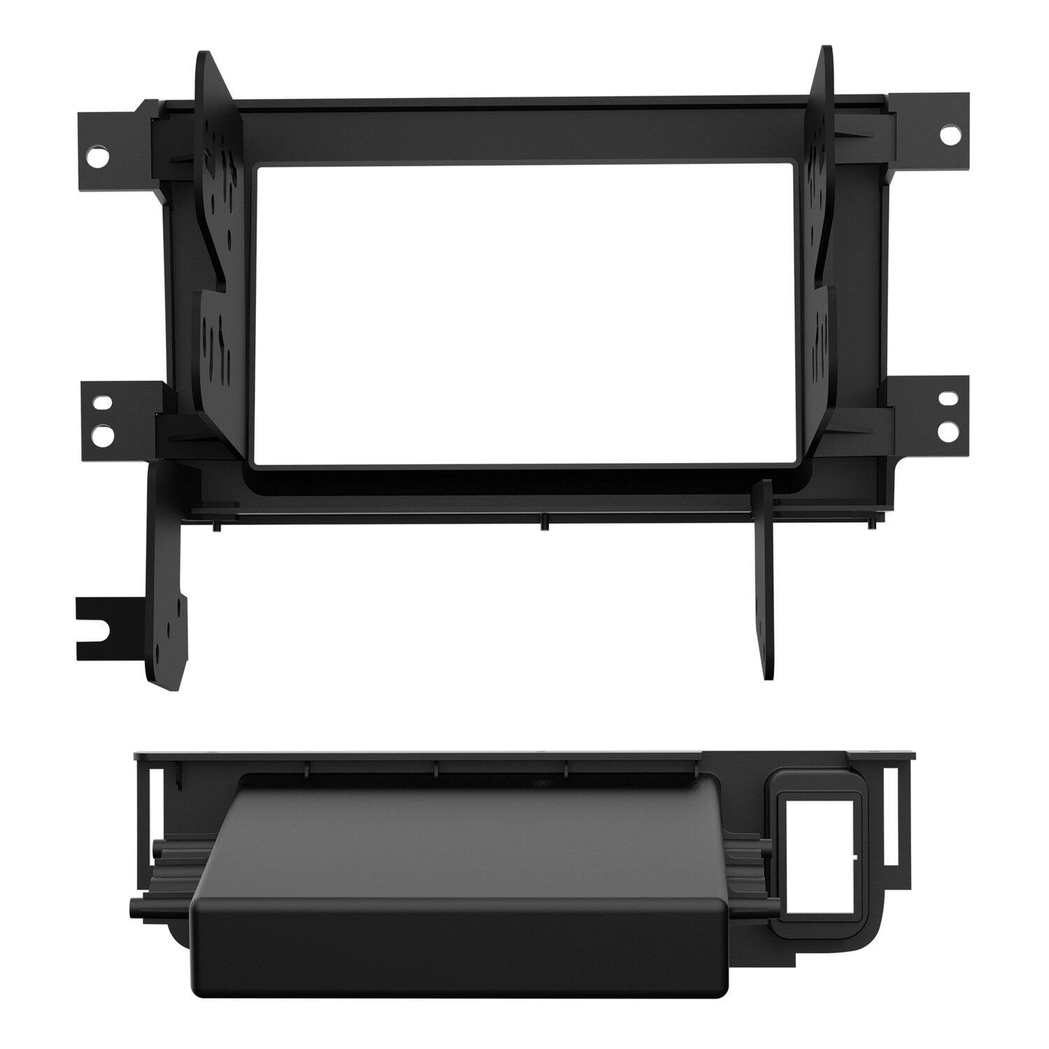Left. Metra - 95-7884B Double-DIN/ISO Single-DIN Pocket Car Radio Install Dash Kit, Compatible with 2006-2014 Honda Ridgeline Trucks - Black.