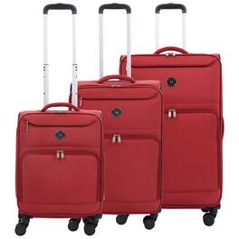 Martha Stewart - 3-Piece Softside Luggage Set – 22" Carry-On, 27" Medium, 31" Large – 8 Spinner Wheels, Expandable Softshell - TERRA COTTA
