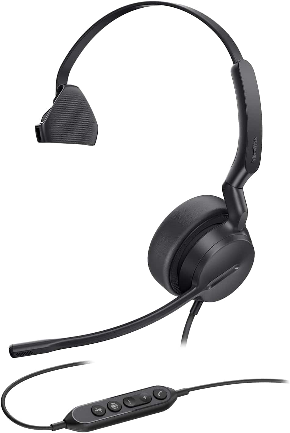 Yealink - UH42 USB-A Mono Headset with Mic for PC Computer, Wired Headphones Teams Certified, Noise Cancelling Microphone