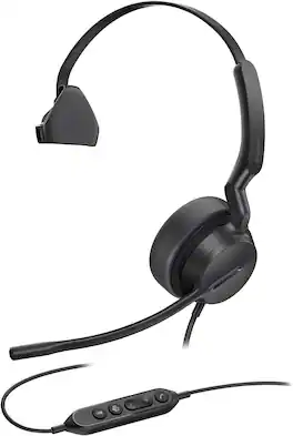 Yealink - UH42 USB-A Mono Headset with Mic for PC Computer, Wired Headphones Teams Certified, Noise Cancelling Microphone