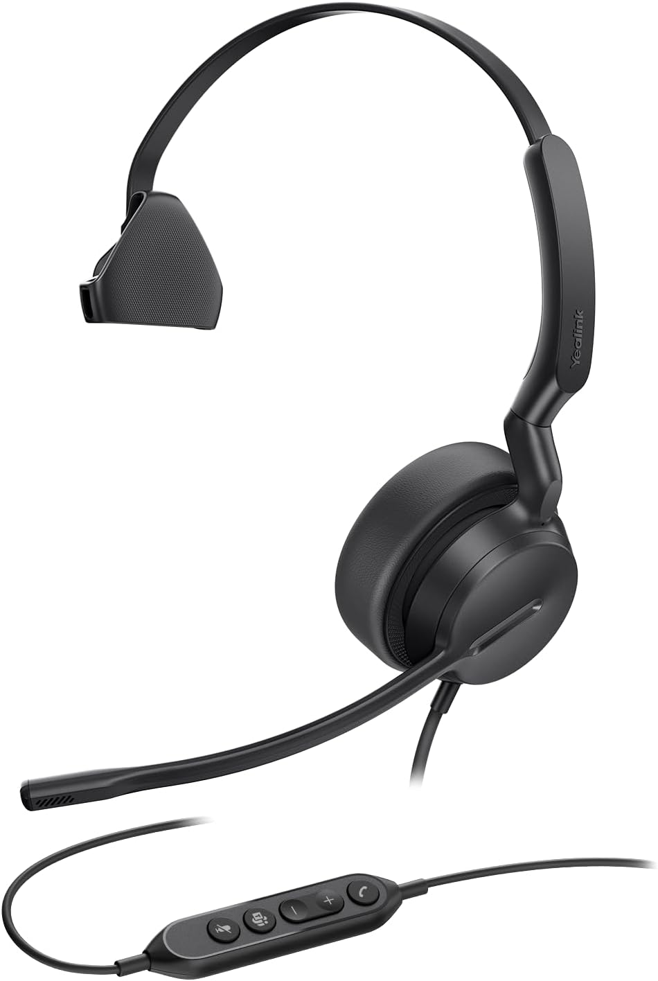 Yealink - UH42 USB-A Mono Headset with Mic for PC Computer, Wired Headphones Teams Certified, Noise Cancelling Microphone
