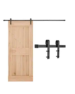 VEVOR - 10FT Sliding Barn Door Hardware Kit, 330 LBS Weight Capacity,Compatible with 60 Inches Max Width & 1-3/8 to 1-3/4 Inches - Black