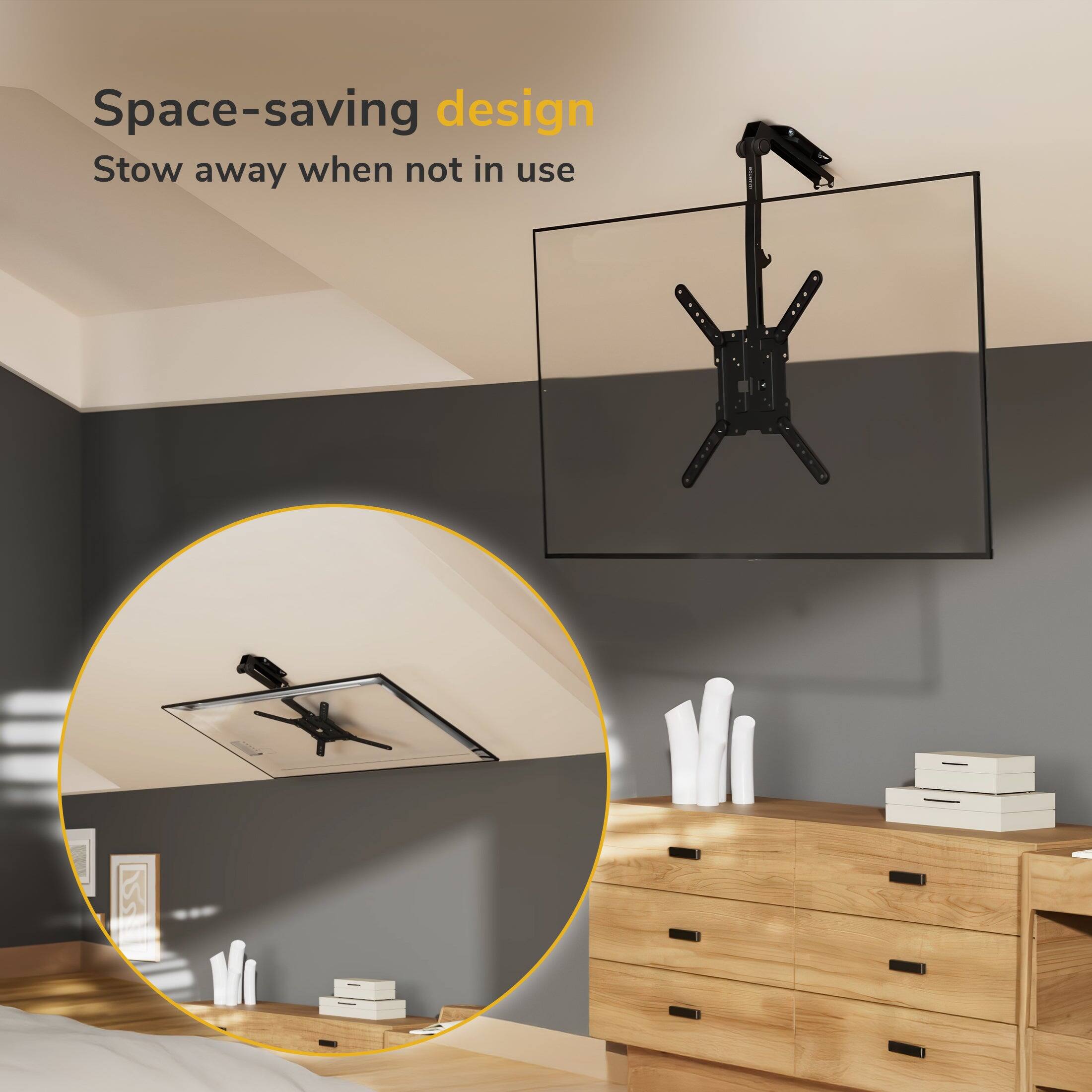 Space-saving design  
Stow away when not in use