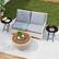 Alt View 5. Costway - 18" Folding Side Table Round Compact Coffee Table with Tempered Glass Tabletop - Black.