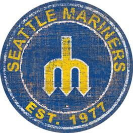 Fan Creations - Seattle Mariners 24'' Round Heritage Logo Sign - Multicolor