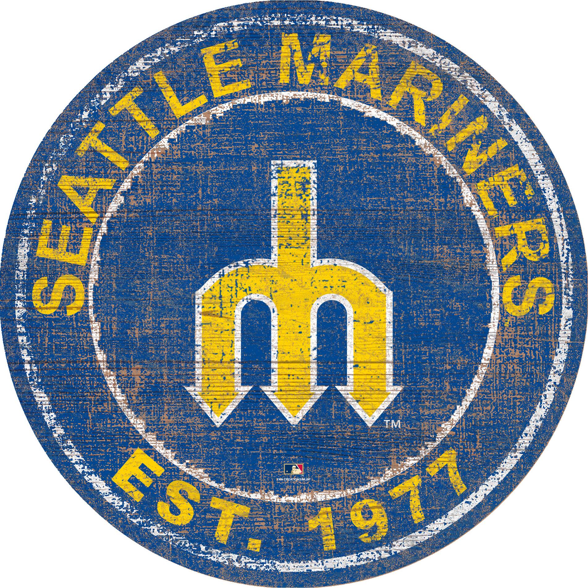 Seattle Mariners 24'' Round Heritage Logo Sign