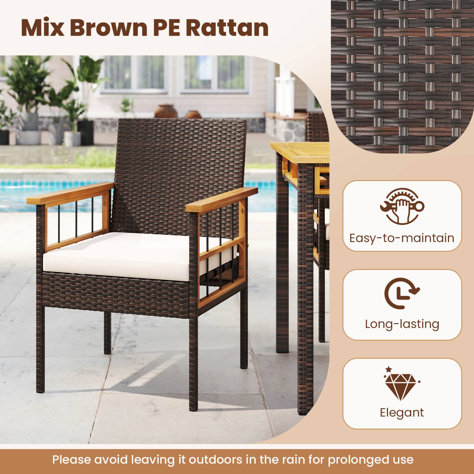 Mix Brown PE Rattan

- Easy-to-maintain
- Long-lasting
- Elegant

Please avoid leaving it outdoors in the rain for prolonged use
