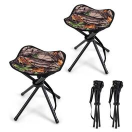 Costway - 2 Pack Folding Hunting Stool Lightweight Foldable Outdoor Stool Seat - Camouflage