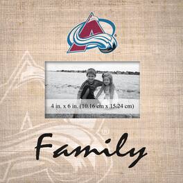 Fan Creations - Colorado Avalanche 10'' x 10'' Burlap Pattern Frame - Multicolor